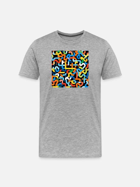 Verflochtene Farbknoten Muster - Männer Premium Bio T-Shirt - Grau meliert