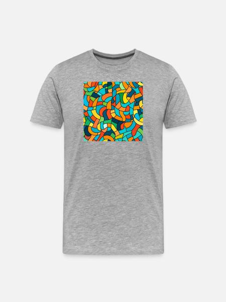 Farbenknoten Gewirr - Männer Premium Bio T-Shirt - Grau meliert