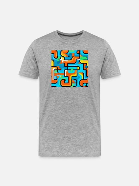 Lebendige Geometrie Farbspiel - Männer Premium Bio T-Shirt - Grau meliert