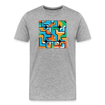 Farbiges Netz Muster Abstrakt - Männer Premium Bio T-Shirt - Grau meliert - Vorne - Damien (186cm)