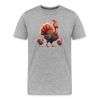 Thanksgiving Truthahn Baby - Männer Premium Bio T-Shirt - Grau meliert - Vorne - Damien (186cm)