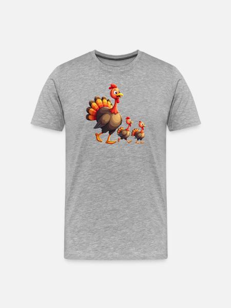 Bébé dinde de Thanksgiving - T-shirt bio Premium Homme - gris chiné