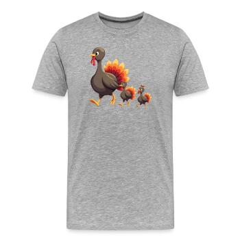 Thanksgiving Truthahn Baby - Männer Premium Bio T-Shirt - Grau meliert - Vorne - Damien (186cm)