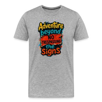 Urbex - Exploration Urbaine - Explorateur Urbain - T-shirt bio Premium Homme - gris chiné - Devant - Damien (186cm)