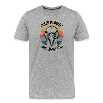 Cigogne Mince Glace Art - T-shirt bio Premium Homme - gris chiné - Devant - Damien (186cm)