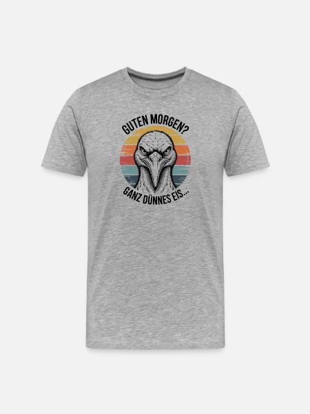 Storch Dünnes Eis Art - Men's Premium Organic T-Shirt - heather grey