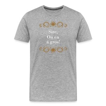 Funny Quote Perceval - Men's Premium Organic T-Shirt - heather grey - Front - Damien (186cm)