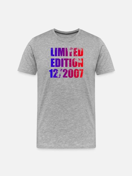 18e anniversaire Edition limitée 12/2007 - T-shirt bio Premium Homme - gris chiné