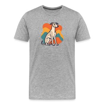 Bunter Whippet-Hund im abstrakten Hintergrund - Männer Premium Bio T-Shirt - Grau meliert - Vorne - Damien (186cm)