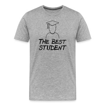 Meilleur étudiant - T-shirt bio Premium Homme - gris chiné - Devant - Damien (186cm)