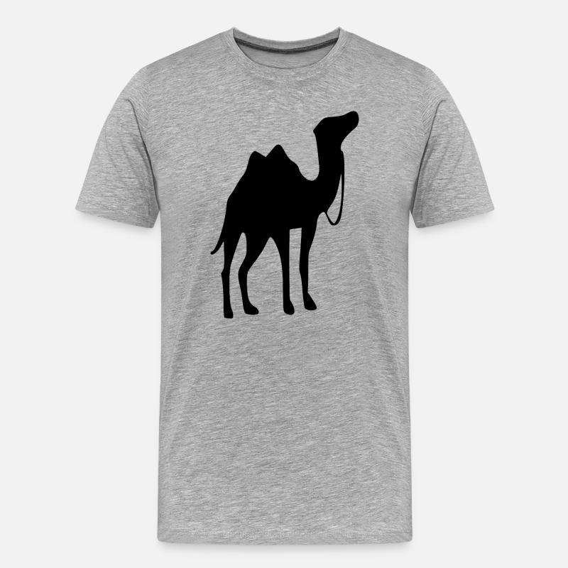 Kamel T-shirt Geschenk - Männer Premium Bio T-Shirt - Grau meliert