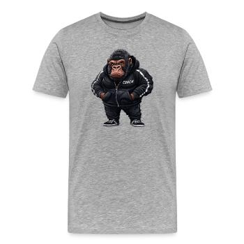 Gorilla Coach - Männer Premium Bio T-Shirt - Grau meliert - Vorne - Damien (186cm)