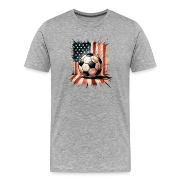 États-Unis de football - T-shirt bio Premium Homme - gris chiné - Devant - Damien (186cm)