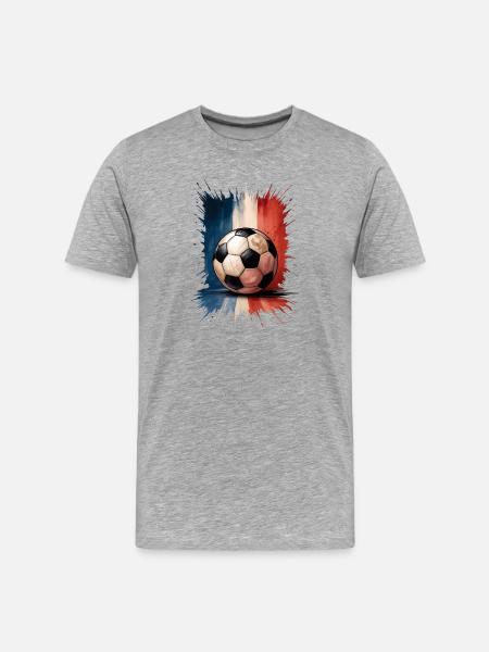 Frankreich Fußball - Männer Premium Bio T-Shirt - Grau meliert