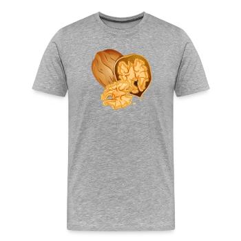 Noyer détaillé avec écrou ouvert - T-shirt bio Premium Homme - gris chiné - Devant - Damien (186cm)