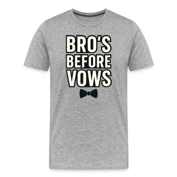 Bro's before Vows – Bachelor Party Shirt for Men - Men's Premium Organic T-Shirt - heather grey - Front - Damien (186cm)