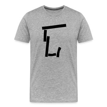 Lettre urbaine (2) - T-shirt bio Premium Homme - gris chiné - Devant - Damien (186cm)