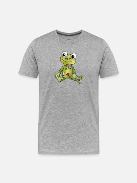 Frosch_mit_Punkten - T-shirt bio Premium Homme - gris chiné