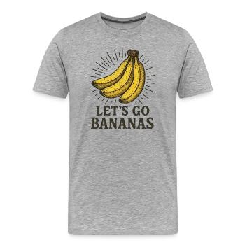 Bananen Lets Go Bananen - Männer Premium Bio T-Shirt - Grau meliert - Vorne - Damien (186cm)