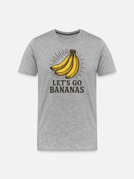 Bananas Lets Go Bananas - Men's Premium Organic T-Shirt - heather grey