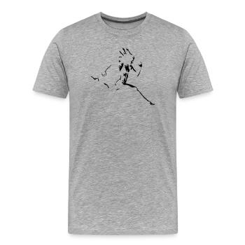 coureur - T-shirt bio Premium Homme - gris chiné - Devant - Damien (186cm)