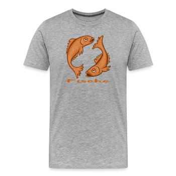 Zodiac sign Pisces - Men's Premium Organic T-Shirt - heather grey - Front - Damien (186cm)