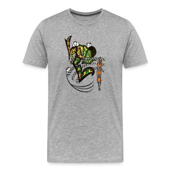"LOVE" Kaleidoscope Graffiti Letters - Men's Premium Organic T-Shirt - heather grey - Front - Damien (186cm)