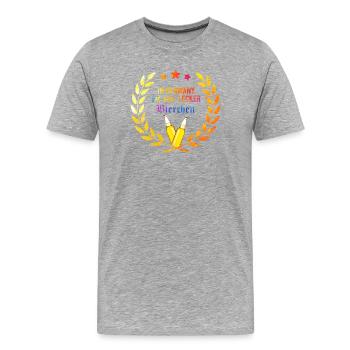 In_Germany_we_say_Lecker_Bierchen_-_kranz_ - Männer Premium Bio T-Shirt - Grau meliert - Vorne - Damien (186cm)