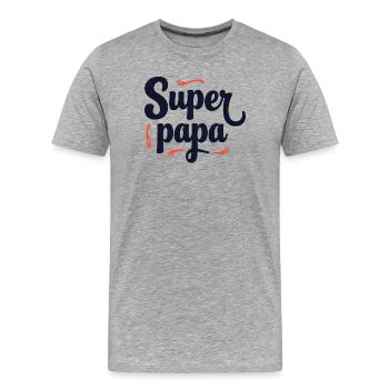 Super Dad Script Nähen - Männer Premium Bio T-Shirt - Grau meliert - Vorne - Damien (186cm)