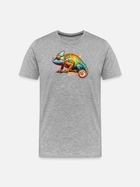 Cham_2 - Männer Premium Bio T-Shirt - Grau meliert