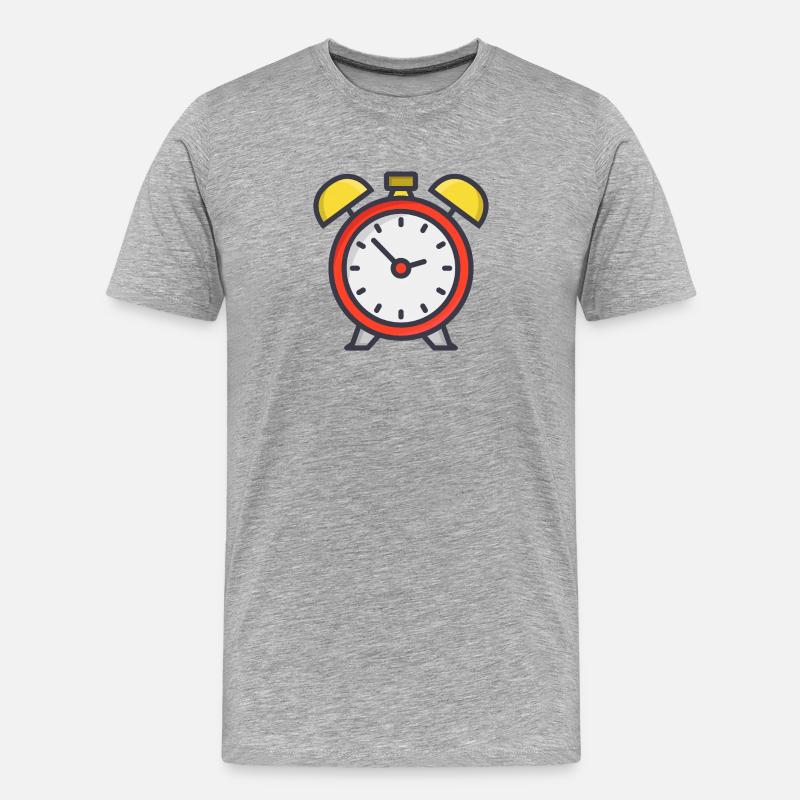 Wecker - Männer Premium Bio T-Shirt - Grau meliert