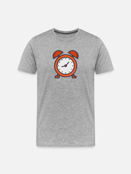 Wecker - Männer Premium Bio T-Shirt - Grau meliert