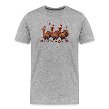 Thanksgiving Truthahn Baby - Männer Premium Bio T-Shirt - Grau meliert - Vorne - Damien (186cm)