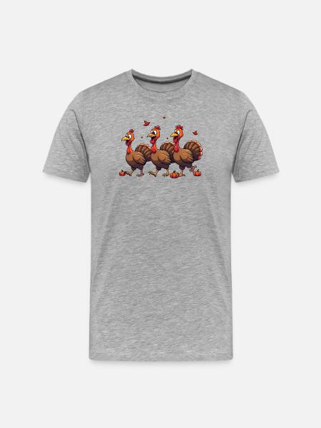 Bébé dinde de Thanksgiving - T-shirt bio Premium Homme - gris chiné