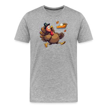 Thanksgiving Funny Thanksgiving Turkey - Men's Premium Organic T-Shirt - heather grey - Front - Damien (186cm)
