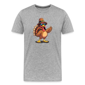 Thanksgiving Funny Thanksgiving Turkey - Men's Premium Organic T-Shirt - heather grey - Front - Damien (186cm)