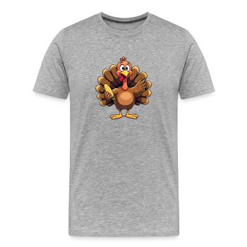 Thanksgiving Funny Thanksgiving Turkey - Men's Premium Organic T-Shirt - heather grey - Front - Damien (186cm)
