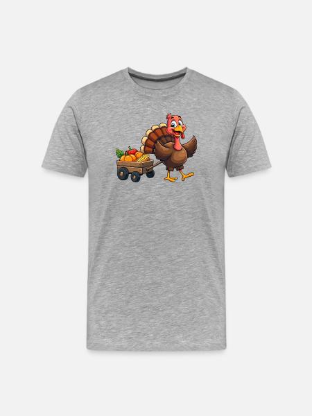 Thanksgiving Funny Thanksgiving Turkey - Men's Premium Organic T-Shirt - heather grey