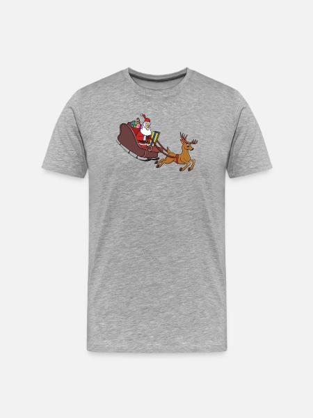 Santa Sleigh Dash and Reindeer Run - Men's Premium Organic T-Shirt - heather grey
