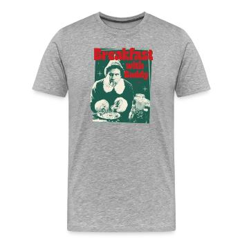 Buddy The Elf – Breakfast With Buddy - Men's Premium Organic T-Shirt - heather grey - Front - Damien (186cm)