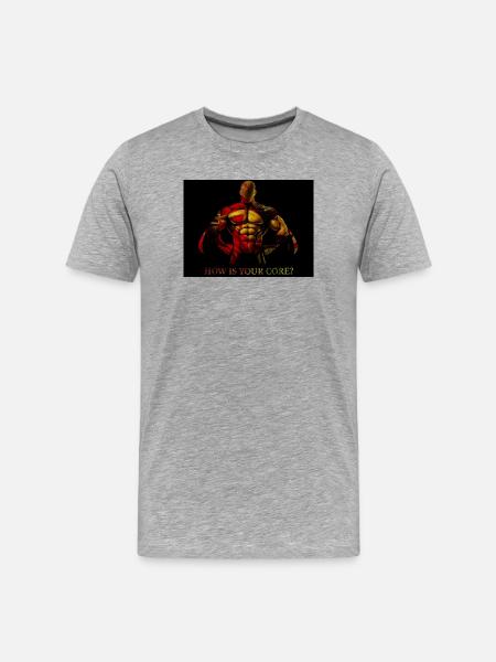 Question centrale : Explosion d’abdominaux audacieux - T-shirt bio Premium Homme - gris chiné