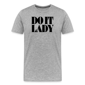 do it lady - schwarz - Männer Premium Bio T-Shirt - Grau meliert - Vorne - Damien (186cm)