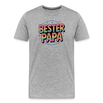 Bester papa - Männer Premium Bio T-Shirt - Grau meliert - Vorne - Damien (186cm)