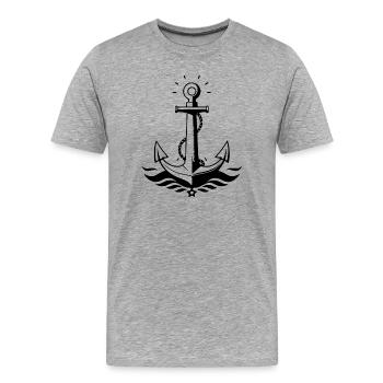 Anchor Seaman Sailor Naordgermany Gift - Men's Premium Organic T-Shirt - heather grey - Front - Damien (186cm)