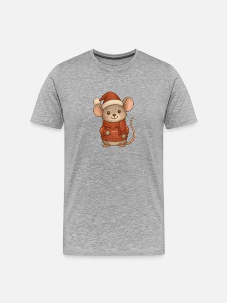 Maus_Weihnachts - T-shirt bio Premium Homme - gris chiné