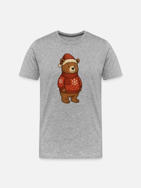 Baer_Weihnachten - Men's Premium Organic T-Shirt - heather grey