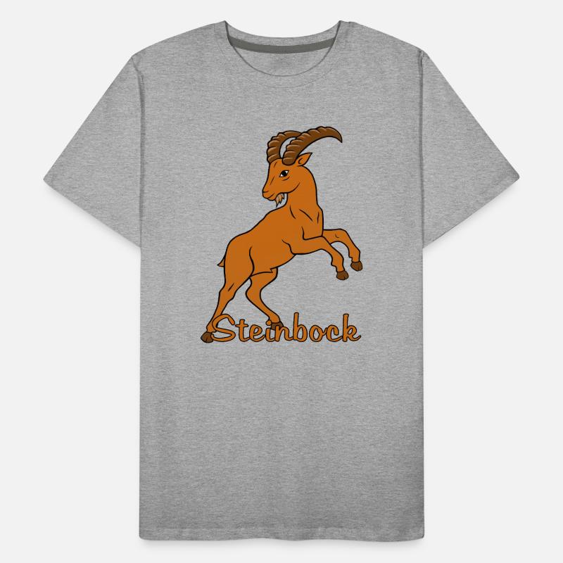 Sternzeichen Steinbock mit Schriftzug Männer Premium Bio T-Shirt