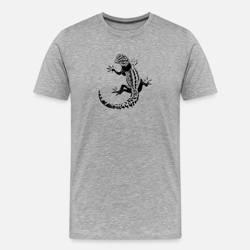 Leopardgecko - Männer Premium Bio T-Shirt - Grau meliert