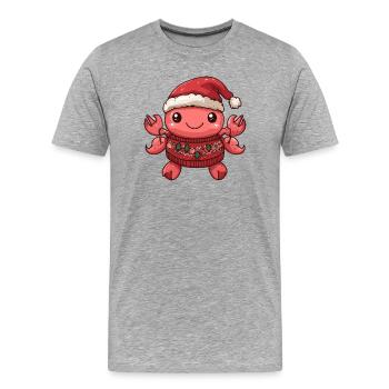 Crabe Crabe Noël - T-shirt bio Premium Homme - gris chiné - Devant - Damien (186cm)