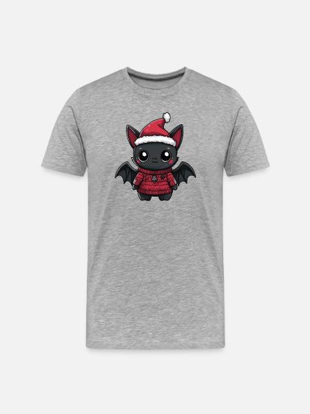 Bat Christmas - Men's Premium Organic T-Shirt - heather grey